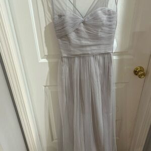 Amsale Gray Ruched Pleated Gown for Weddings